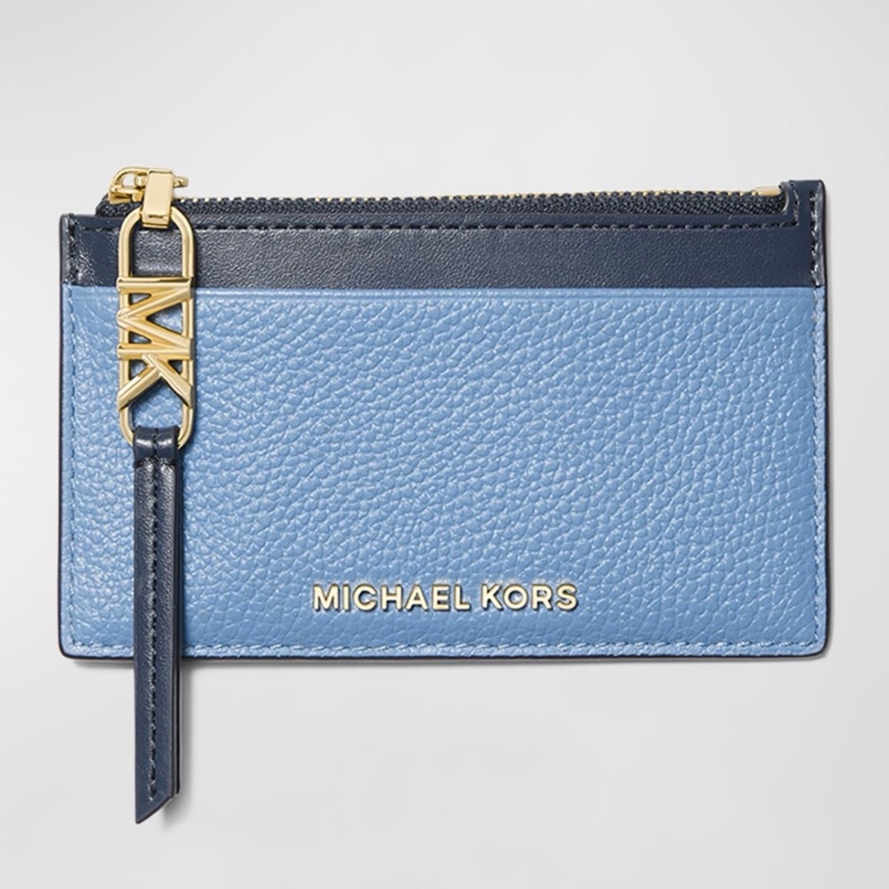 Michael Kors Two-Tone Blue Card Holder - Picture 1 of 9